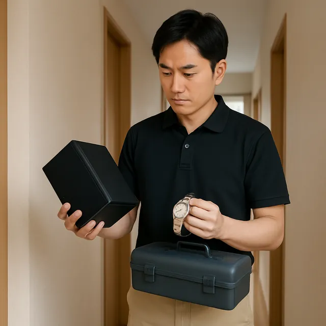 さいたま市北区でスピーカー・腕時計・電動工具を確認する出張買取＋家片付けの事例イメージ
