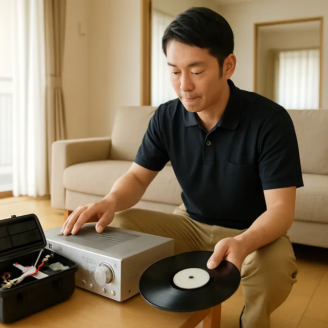 さいたま市北区でアンプ・ホビー用品・レコードを確認する出張買取＋家片付けの事例イメージ