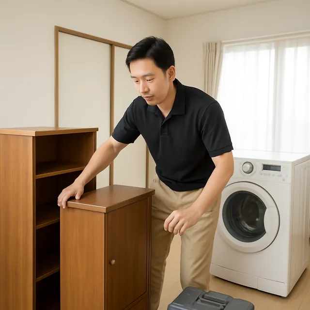 さいたま市南区で本棚・キャビネット・ドラム式洗濯機を確認する出張買取の事例イメージ