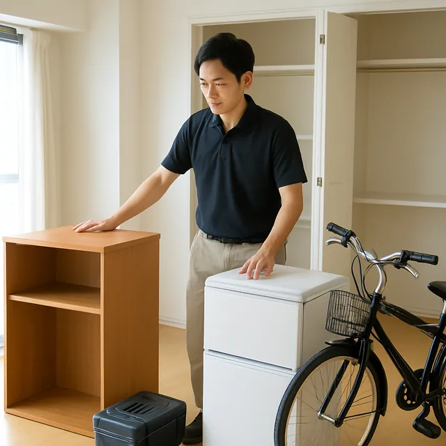 さいたま市南区でデスク・冷蔵庫・自転車を確認する出張買取＋家片付けの事例イメージ