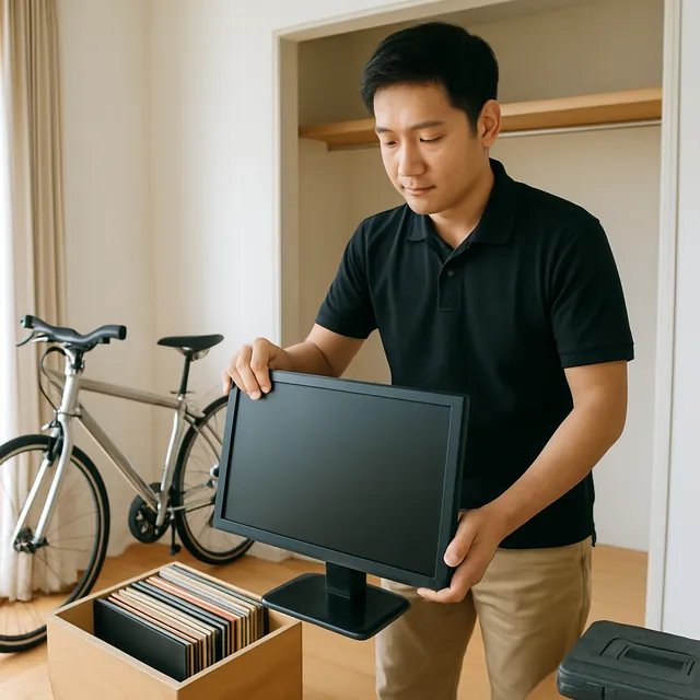 さいたま市南区でモニター・自転車・レコードを確認する出張買取＋不用品回収の事例イメージ