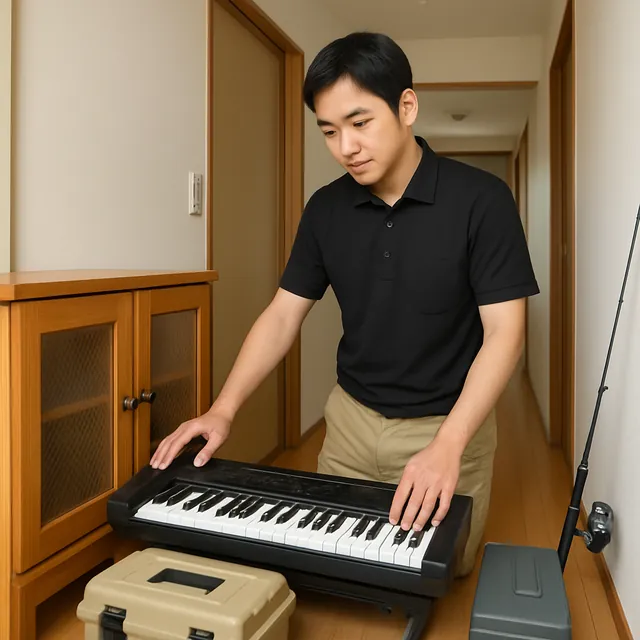 さいたま市見沼区でキャビネット・電子ピアノ・釣具を確認する出張買取の事例イメージ