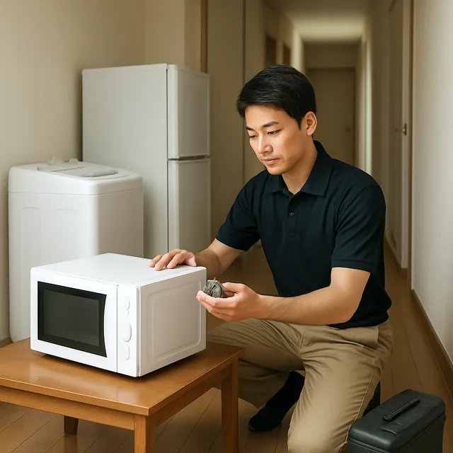 さいたま市大宮区でローテーブル・電子レンジ・腕時計を確認する出張買取＋引越しの事例イメージ