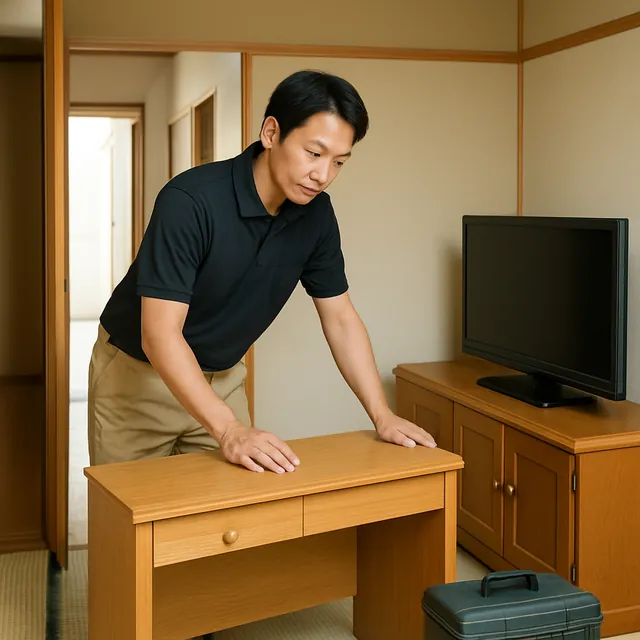 さいたま市大宮区で学習机・サイドボード・液晶テレビを確認する出張買取＋不用品回収の事例イメージ