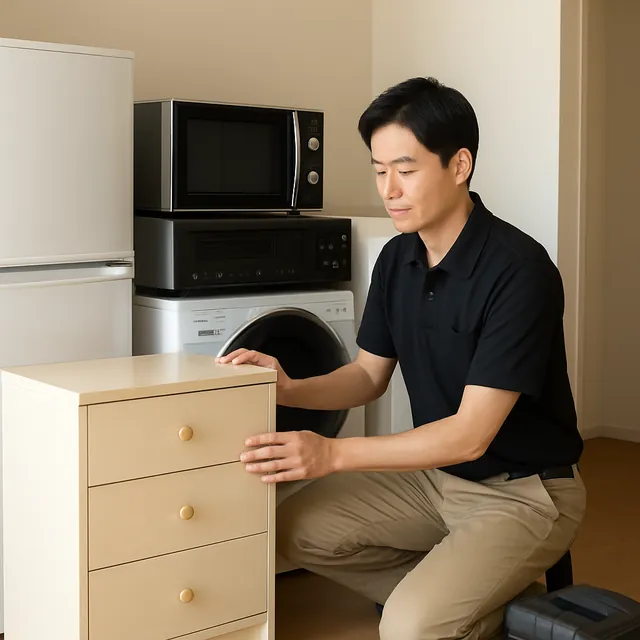 さいたま市大宮区でチェスト・オーブンレンジ・アンプを確認する出張買取＋不用品回収の事例イメージ