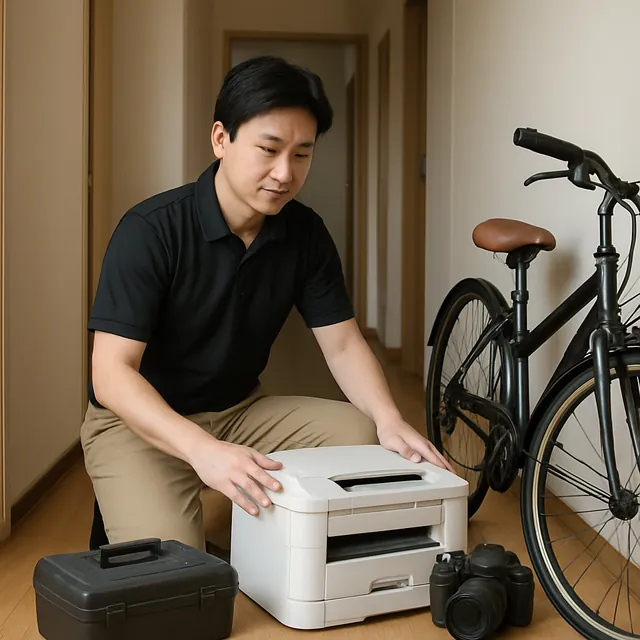 さいたま市桜区でプリンター・カメラ・自転車を確認する出張買取＋家片付けの事例イメージ