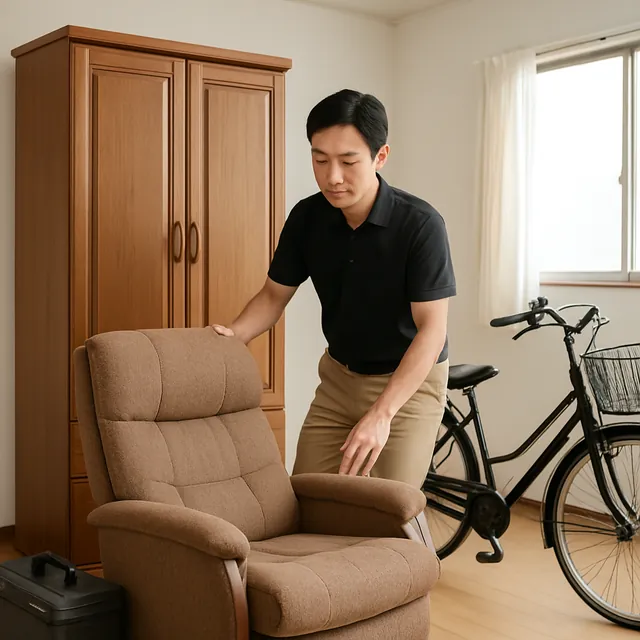 さいたま市浦和区で洋服タンス・リクライニングチェア・自転車を確認する出張買取の事例イメージ