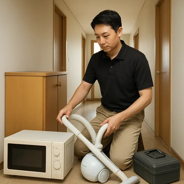 さいたま市浦和区でキャビネット・オーブンレンジ・掃除機を確認する出張買取の事例イメージ