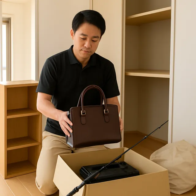 さいたま市浦和区で本棚・ブランドバッグ・釣具を確認する出張買取＋家片付けの事例イメージ