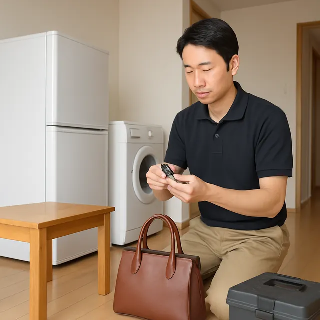 さいたま市浦和区でデスク・ブランドバッグ・腕時計を確認する出張買取＋遺品整理の事例イメージ