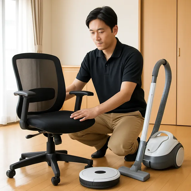 さいたま市浦和区でオフィスチェア・掃除機・ロボット掃除機を確認する出張買取＋不用品回収の事例イメージ