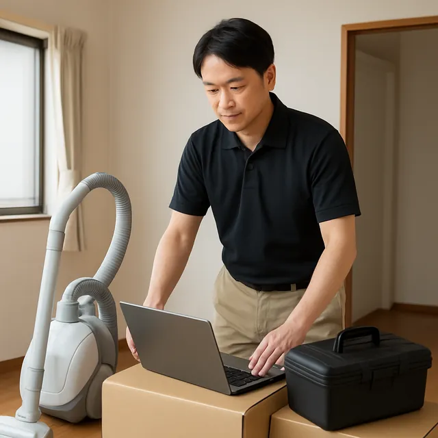 佐倉市で掃除機・パソコン・工具箱を確認する出張買取＋家片付けの事例イメージ