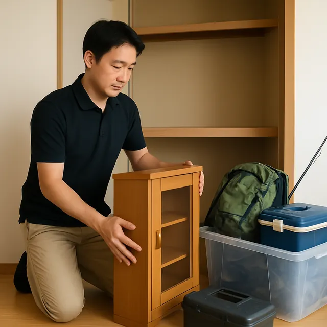 東松山市でゴルフ用品・アウトドア用品・釣具を確認する出張買取＋不用品回収の事例イメージ