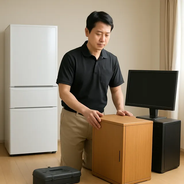 佐倉市でキャビネット・パソコン・モニターを確認する出張買取＋遺品整理の事例イメージ