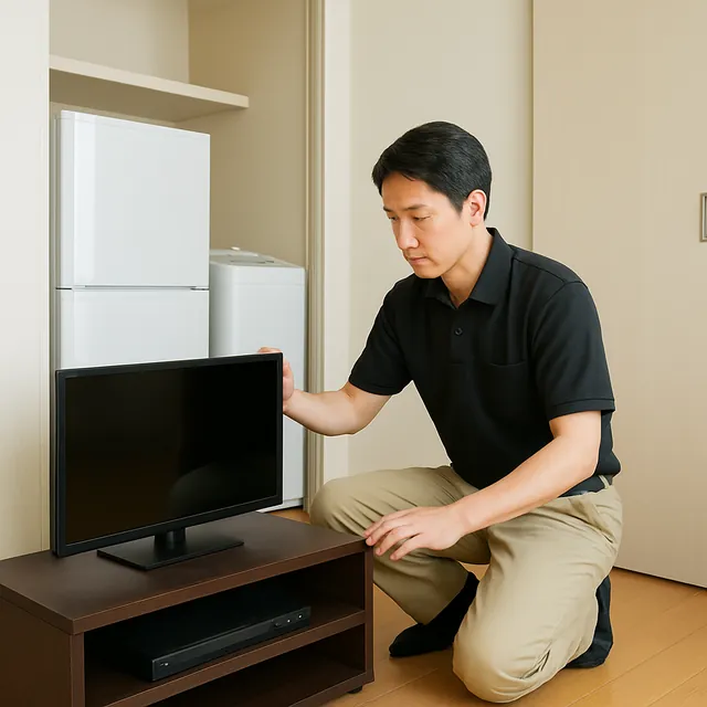 佐倉市でテレビボード・有機ELテレビ・アンプを確認する出張買取＋不用品回収の事例イメージ