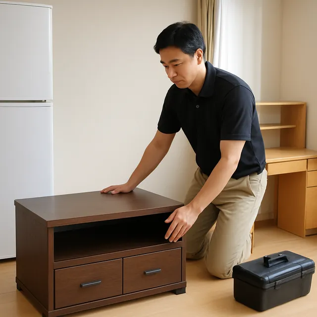 世田谷区でテレビボード・学習机・冷蔵庫を確認する出張買取の事例イメージ
