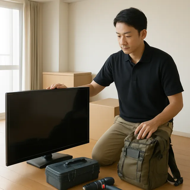 世田谷区で有機ELテレビ・電動工具・アウトドア用品を確認する出張買取＋遺品整理の事例イメージ