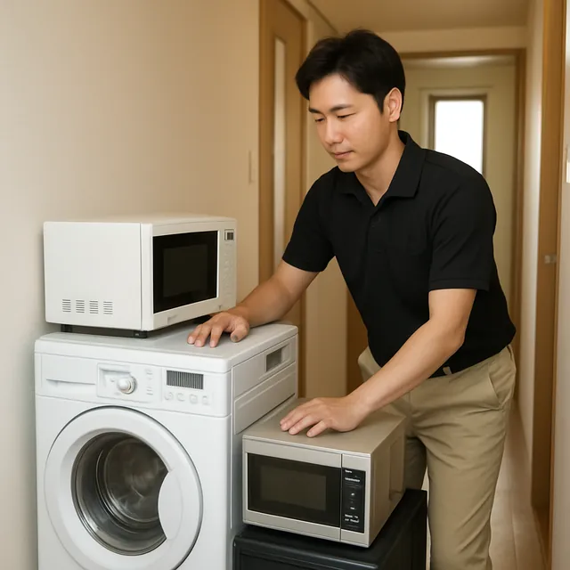 世田谷区でドラム式洗濯機・オーブンレンジ・電子レンジを確認する出張買取＋引越しの事例イメージ