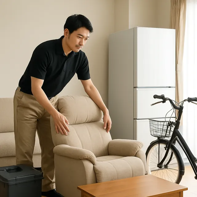 渋谷区でリクライニングチェア・冷蔵庫・自転車を確認する出張買取の事例イメージ