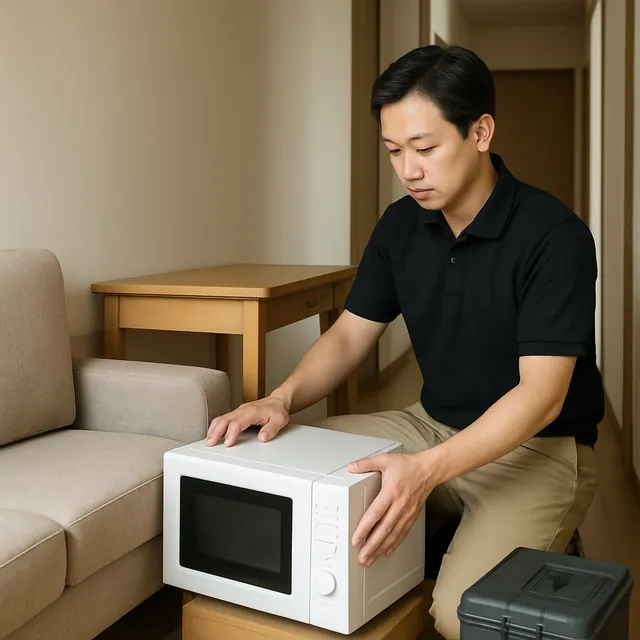 渋谷区でカウチソファ・学習机・電子レンジを確認する出張買取の事例イメージ