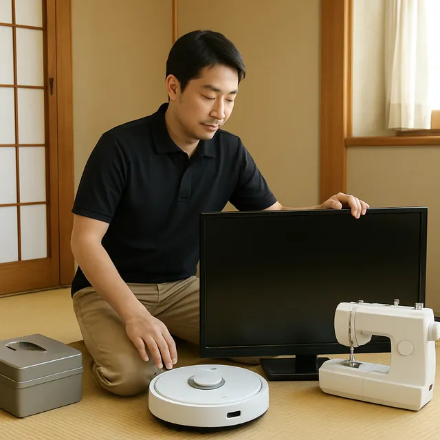 渋谷区で液晶テレビ・ロボット掃除機・ミシンを確認する出張買取＋引越しの事例イメージ