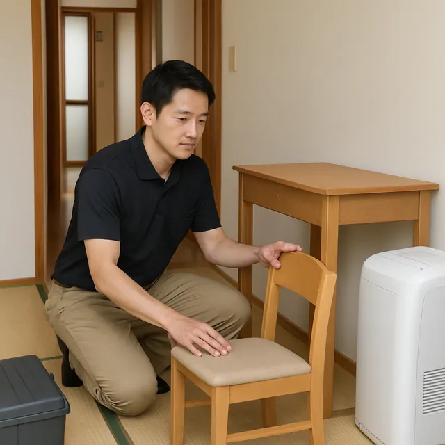 渋谷区でダイニングチェア・学習机・除湿機を確認する出張買取＋不用品回収の事例イメージ