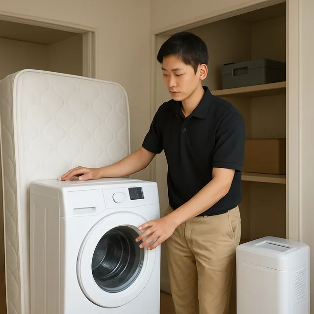 渋谷区でマットレス・ドラム式洗濯機・除湿機を確認する出張買取＋不用品回収の事例イメージ