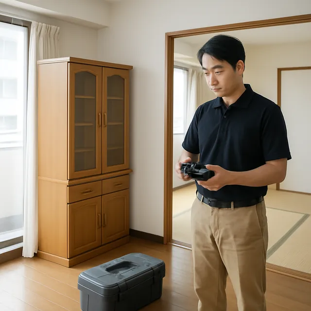 渋谷区で食器棚・マットレス・カメラを確認する出張買取＋不用品回収の事例イメージ