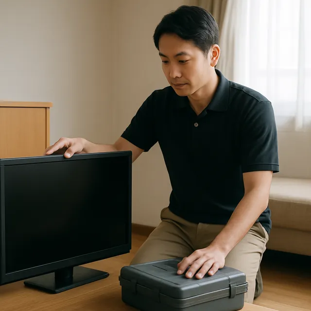 志木市で液晶テレビ・モニター・工具箱を確認する出張買取の事例イメージ