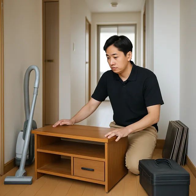 志木市でテレビボード・掃除機・レコードを確認する出張買取の事例イメージ