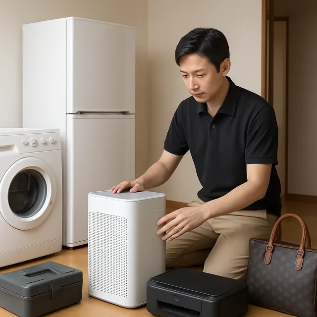 志木市で空気清浄機・プリンター・ブランドバッグを確認する出張買取＋家片付けの事例イメージ