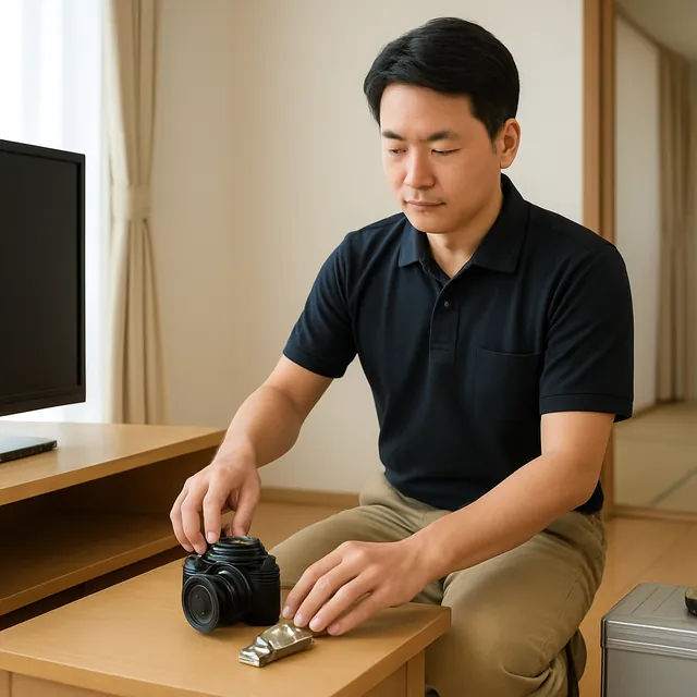 志木市でテレビボード・腕時計・カメラを確認する出張買取＋遺品整理の事例イメージ