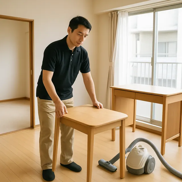 品川区でダイニングテーブル・デスク・掃除機を確認する出張買取＋遺品整理の事例イメージ