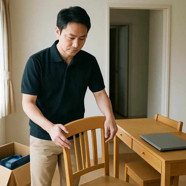 品川区でダイニングチェア・学習机・パソコンを確認する出張買取＋引越しの事例イメージ