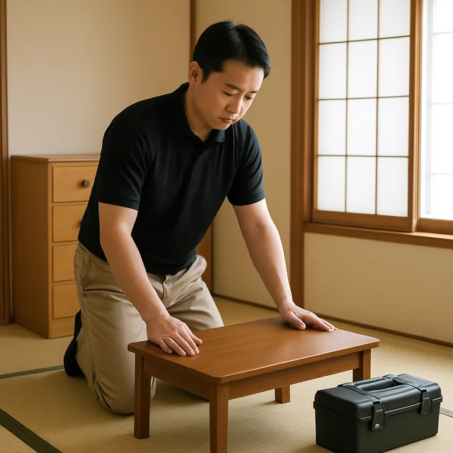 品川区でローテーブル・チェスト・電動工具を確認する出張買取＋引越しの事例イメージ