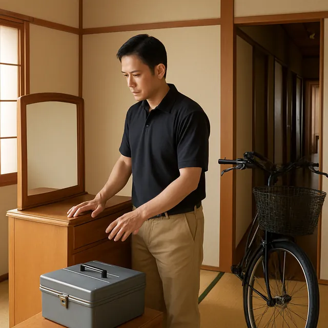 品川区でドレッサー・工具箱・自転車を確認する出張買取＋不用品回収の事例イメージ