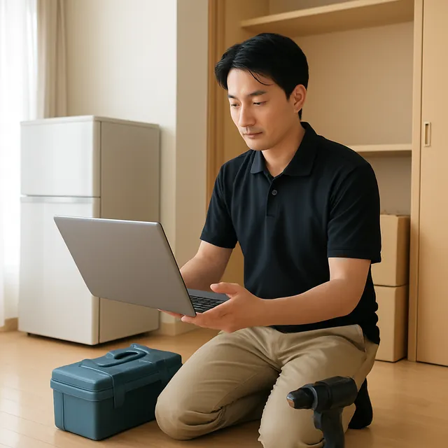 新宿区でパソコン・電動工具・工具箱を確認する出張買取＋不用品回収の事例イメージ