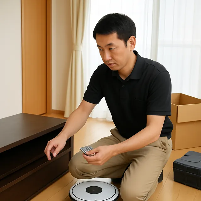 新宿区でテレビボード・ロボット掃除機・腕時計を確認する出張買取＋不用品回収の事例イメージ