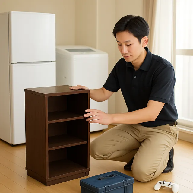 草加市でレンジ台・電動工具・ホビー用品を確認する出張買取＋家片付けの事例イメージ