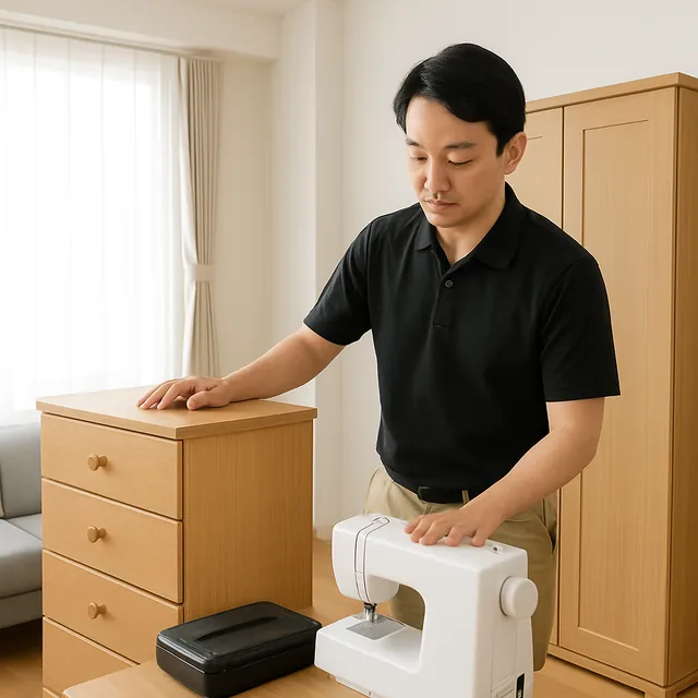 草加市でチェスト・洋服タンス・ミシンを確認する出張買取＋引越しの事例イメージ
