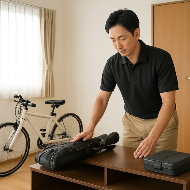 杉並区でテレビボード・ゴルフ用品・自転車を確認する出張買取の事例イメージ
