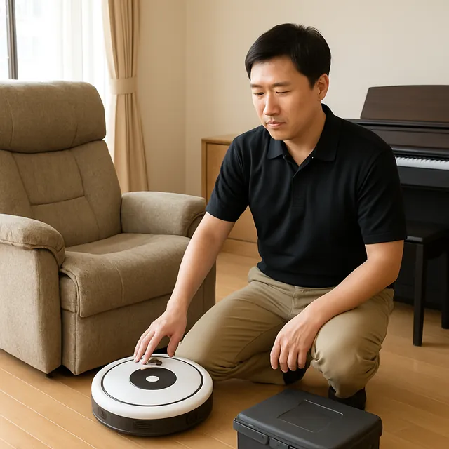 杉並区でリクライニングチェア・ロボット掃除機・電子ピアノを確認する出張買取＋家片付けの事例イメージ