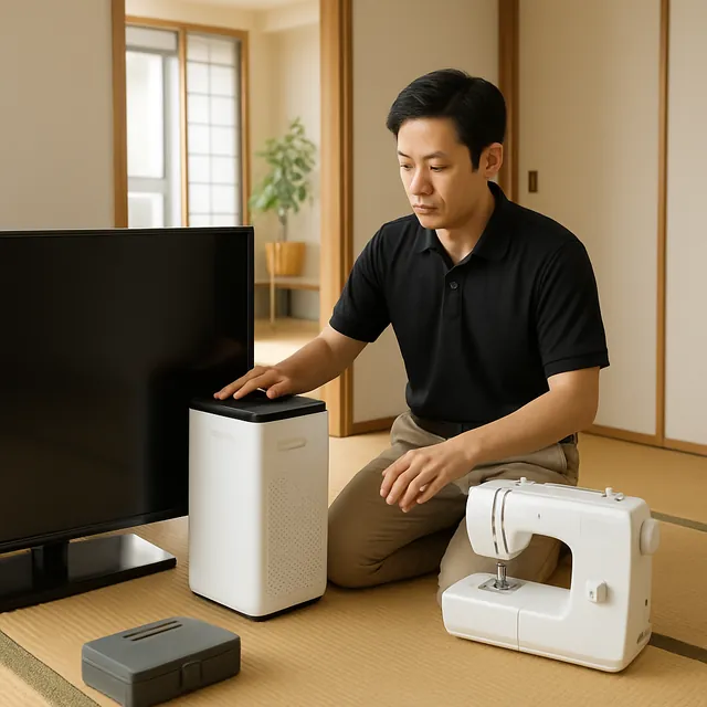 杉並区で有機ELテレビ・空気清浄機・ミシンを確認する出張買取＋家片付けの事例イメージ