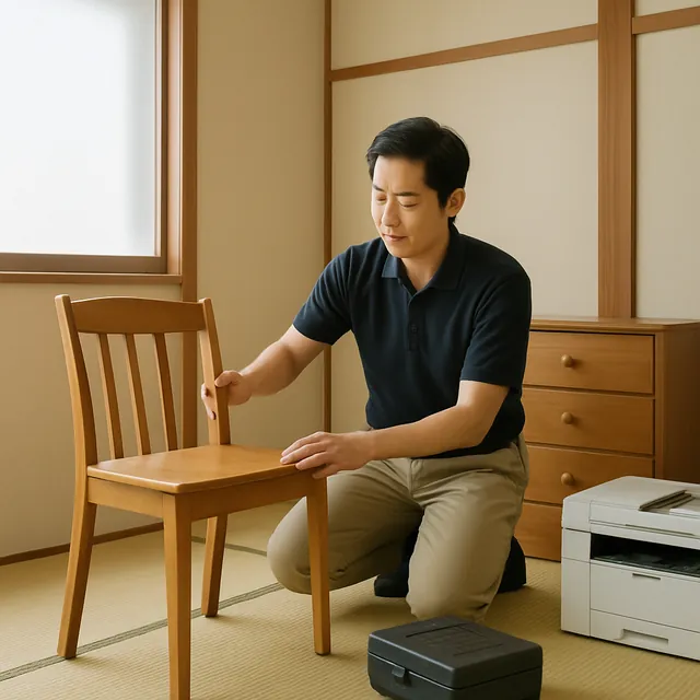 杉並区でダイニングチェア・チェスト・プリンターを確認する出張買取＋引越しの事例イメージ