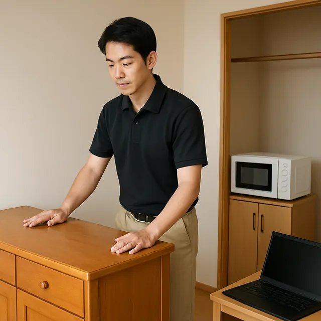 杉並区でサイドボード・レンジ台・パソコンを確認する出張買取＋引越しの事例イメージ