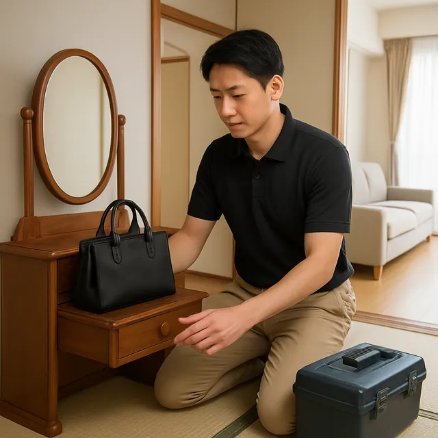 墨田区でドレッサー・ブランドバッグ・電動工具を確認する出張買取＋家片付けの事例イメージ