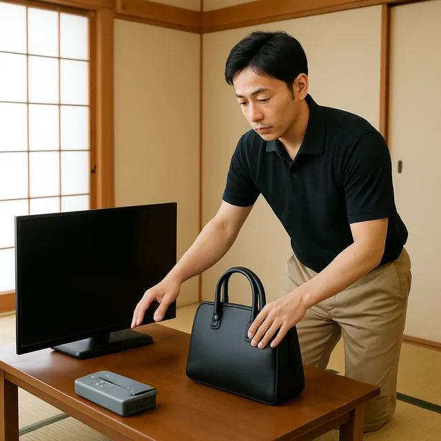 墨田区でローテーブル・有機ELテレビ・ブランドバッグを確認する出張買取＋引越しの事例イメージ