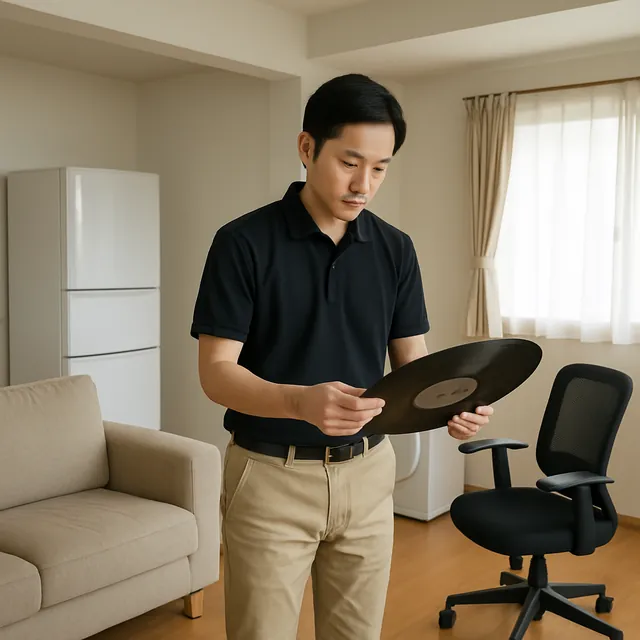 台東区でカウチソファ・オフィスチェア・レコードを確認する出張買取の事例イメージ