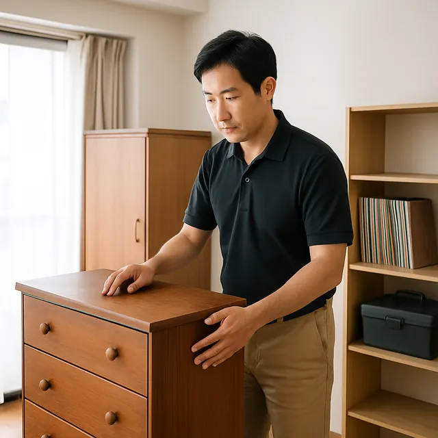 台東区でチェスト・洋服タンス・レコードを確認する出張買取＋遺品整理の事例イメージ