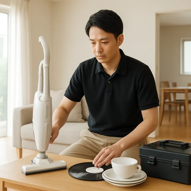 台東区で掃除機・食器セット・レコードを確認する出張買取＋遺品整理の事例イメージ